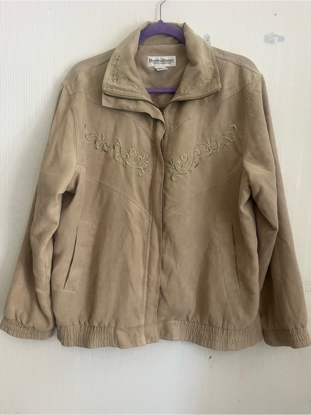 Draper's & Damon's Taupe Embroidered Utility Jacket